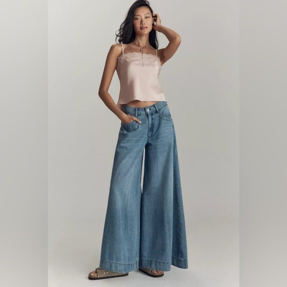 NWT Size 26 - ANTHROPOLOGIE Pilcro Mid-Rise Super-Wide-Leg Jeans (NWT US$ 158)